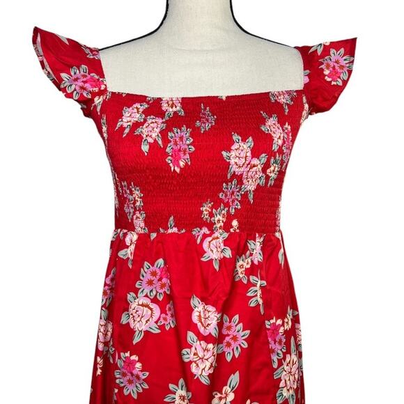 Cupshe Floral Off-Shoulder Flutter Sleeve Maxi Dress Size M - Picture 4 of 8